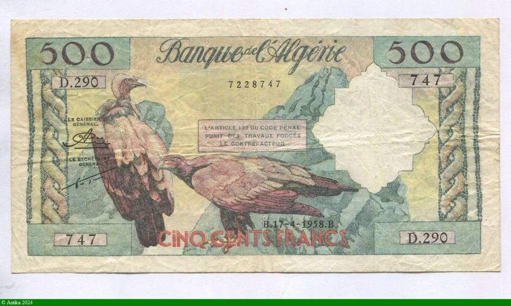 500 FRANCS Vautour fauve & Aigle