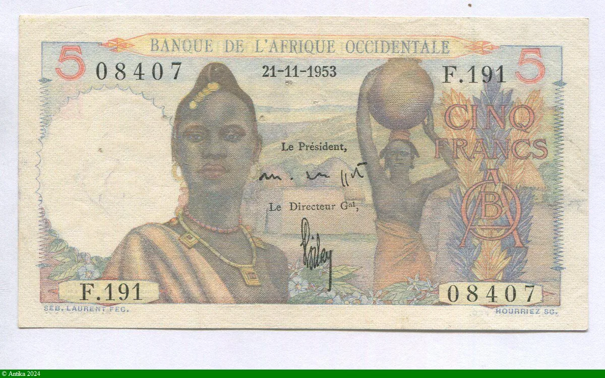 5 FRANCS Jeune africaine & Poterie