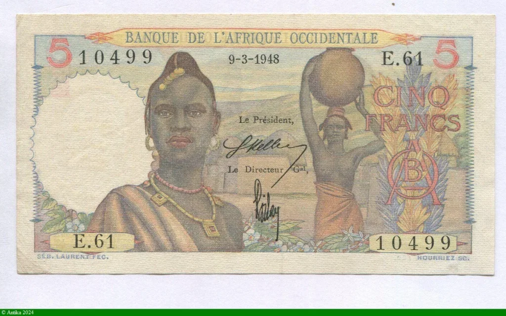 5 FRANCS Jeune africaine & Poterie