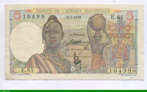 5 FRANCS Jeune africaine & Poterie