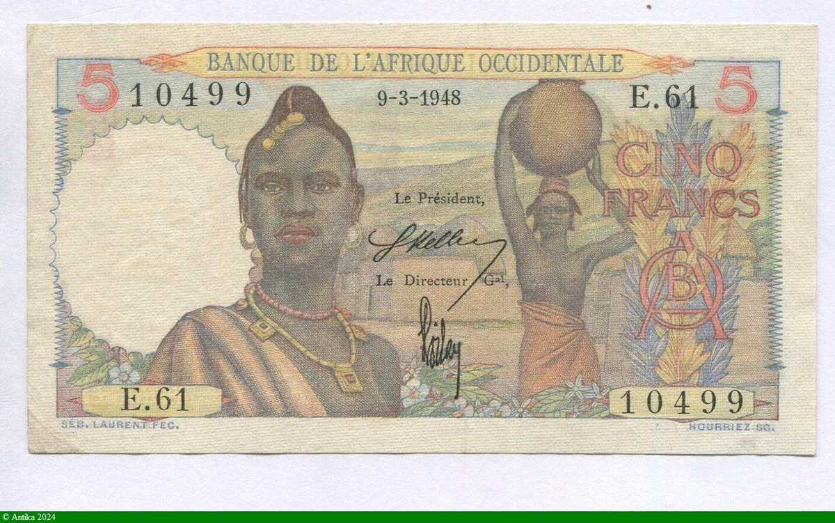 5 FRANCS Jeune africaine & Poterie