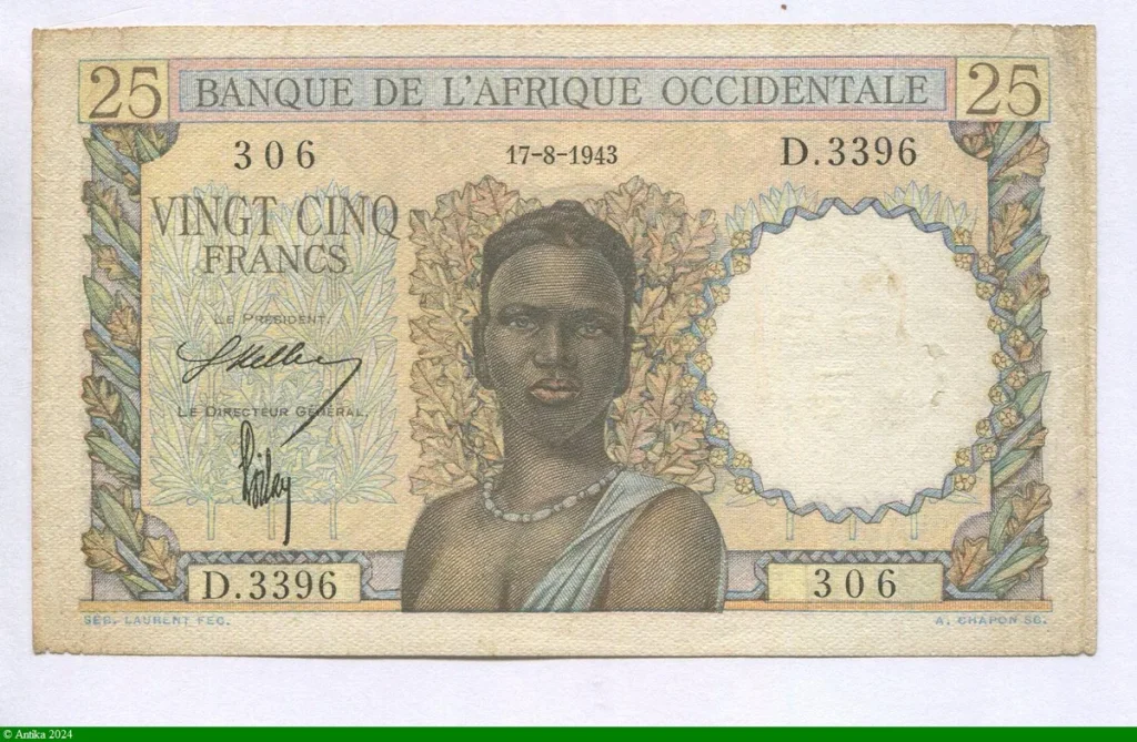 25 FRANCS Jeune Femme Africaine