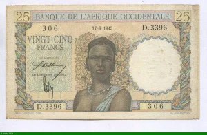 25 FRANCS Jeune Femme Africaine