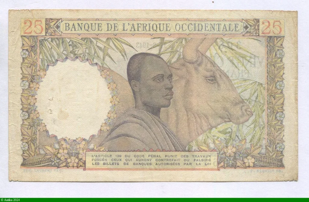 25 FRANCS Jeune Femme Africaine