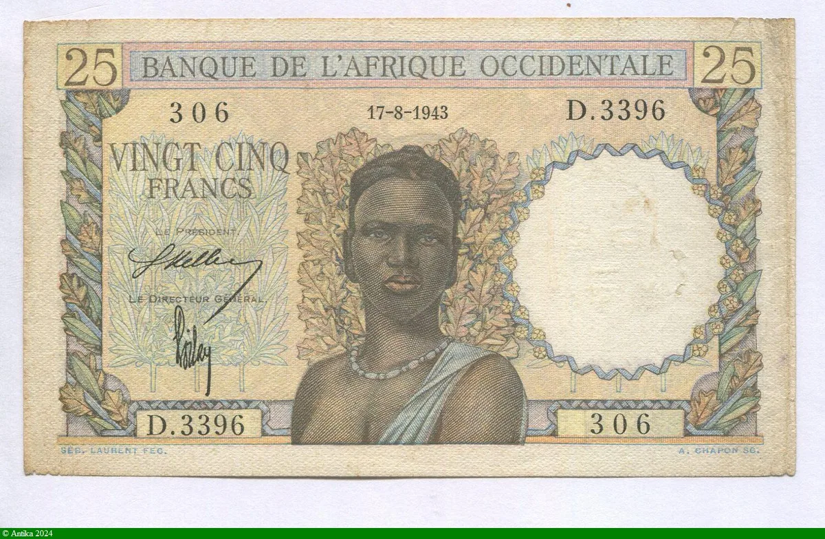 25 FRANCS Jeune Femme Africaine