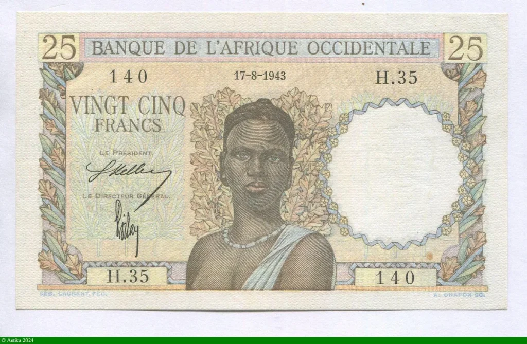 25 FRANCS Jeune Femme Africaine