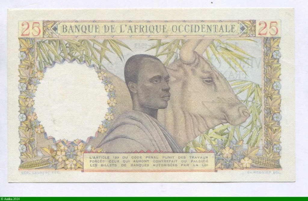 25 FRANCS Jeune Femme Africaine