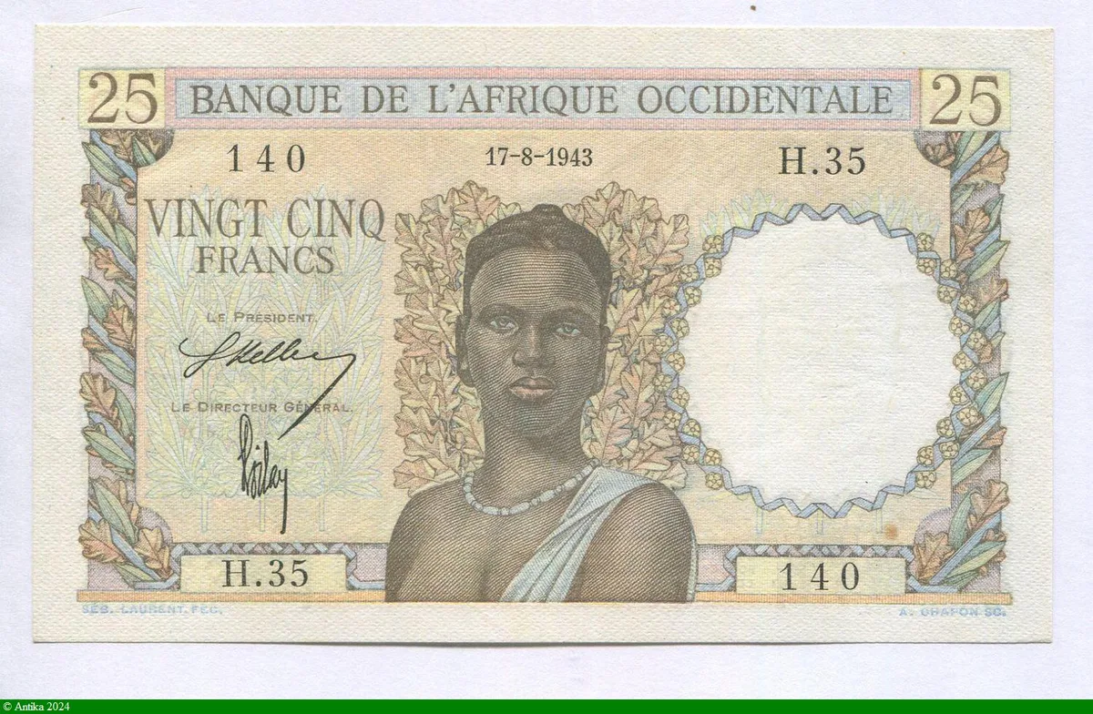 25 FRANCS Jeune Femme Africaine