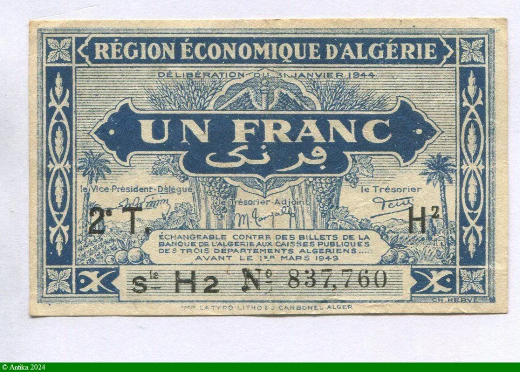 1 FRANC Bleu 2ème Tirage