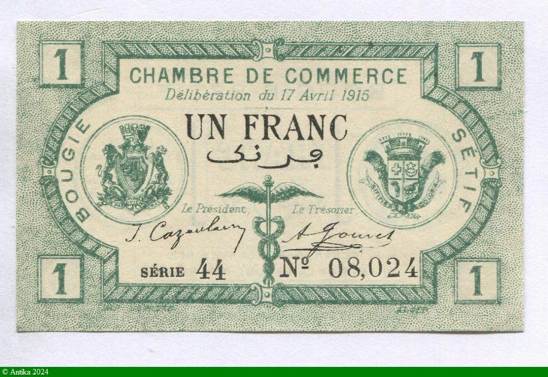 1 FRANC Chambre de Commerce Bougie-Sétif