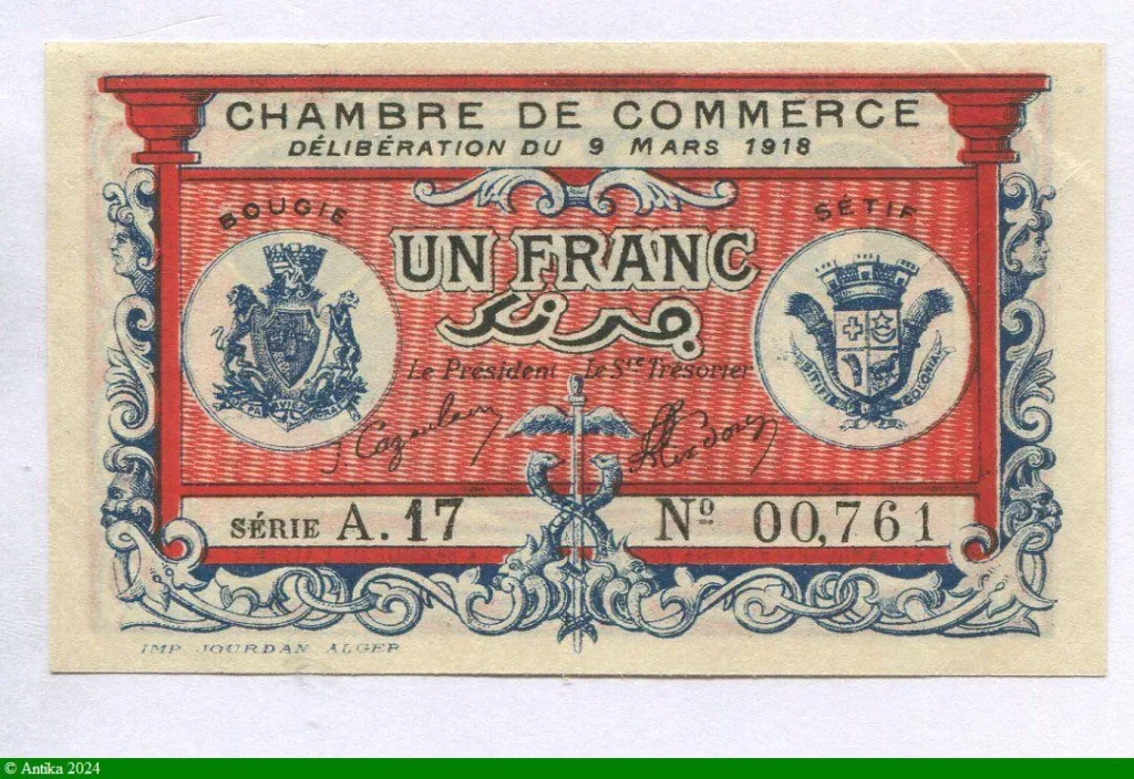 1 FRANC Chambre Commerce Bougie-Sétif