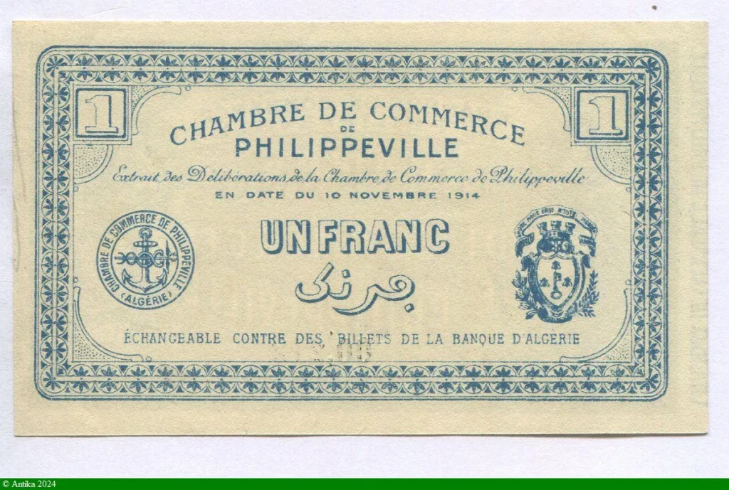 1 FRANC Chambre Commerce Philippeville