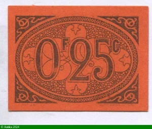 25 CENTIMES Ville d' ALGER