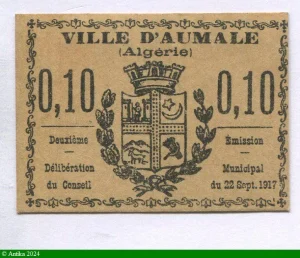 10 CENTIMES Ville d' AUMALE