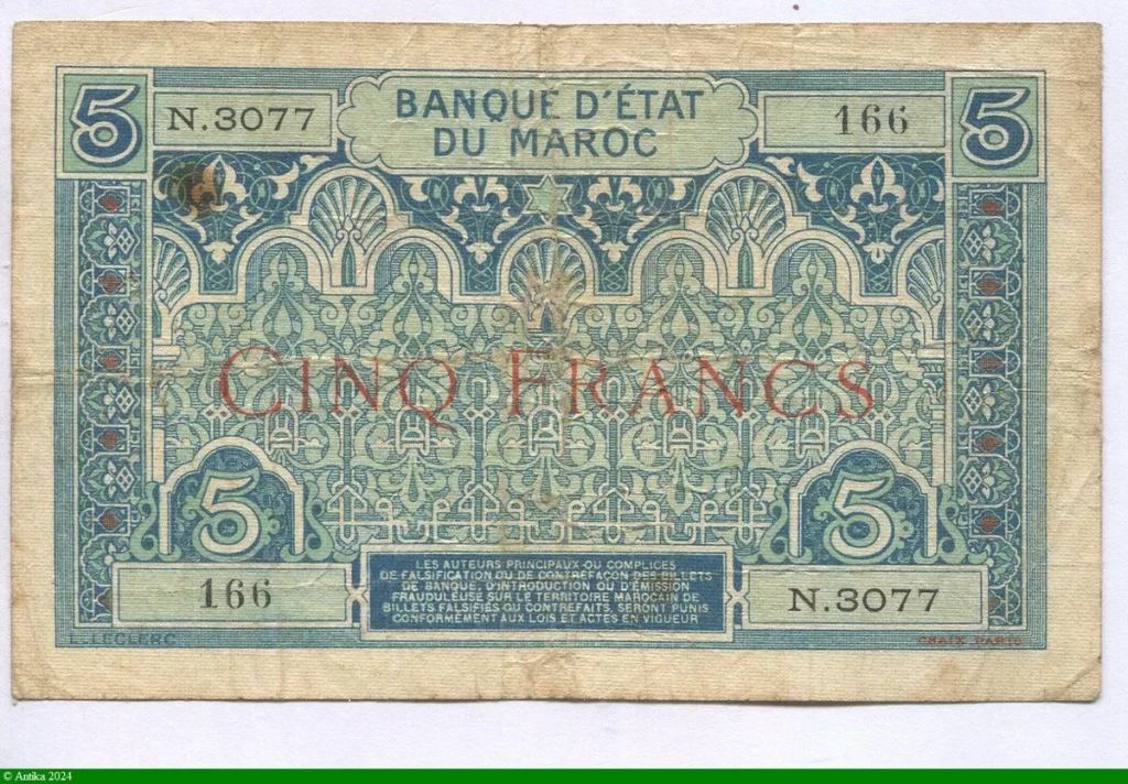 5 FRANCS Bleu