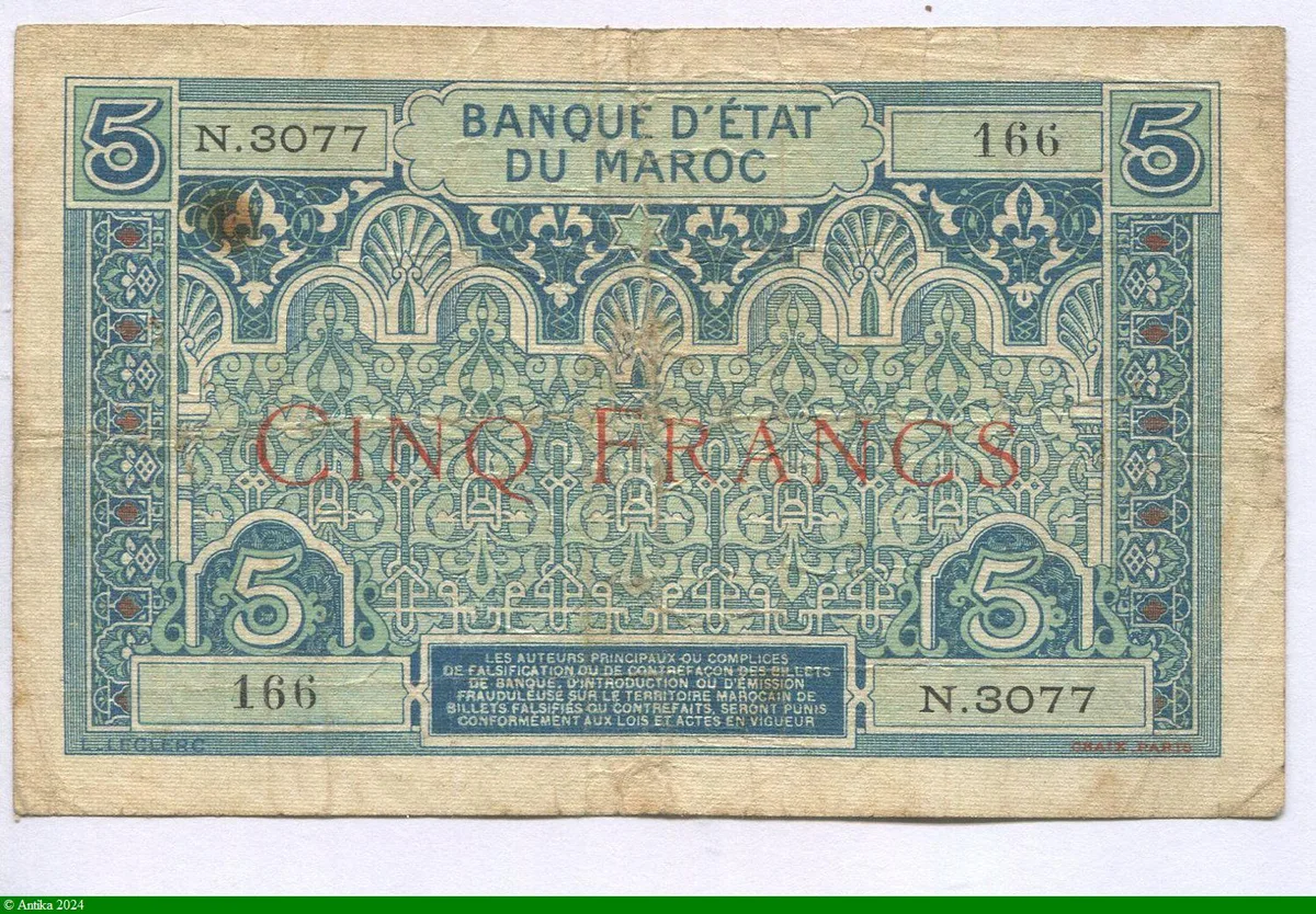 5 FRANCS Bleu