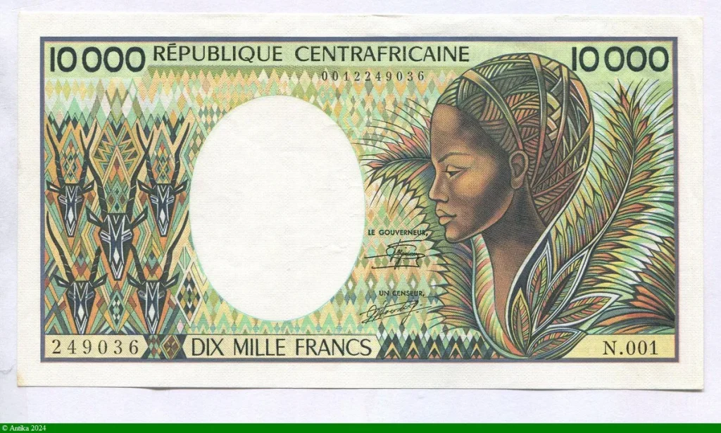 10000 FRANCS Femme stylisée