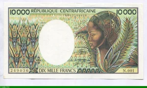 10000 FRANCS Femme stylisée