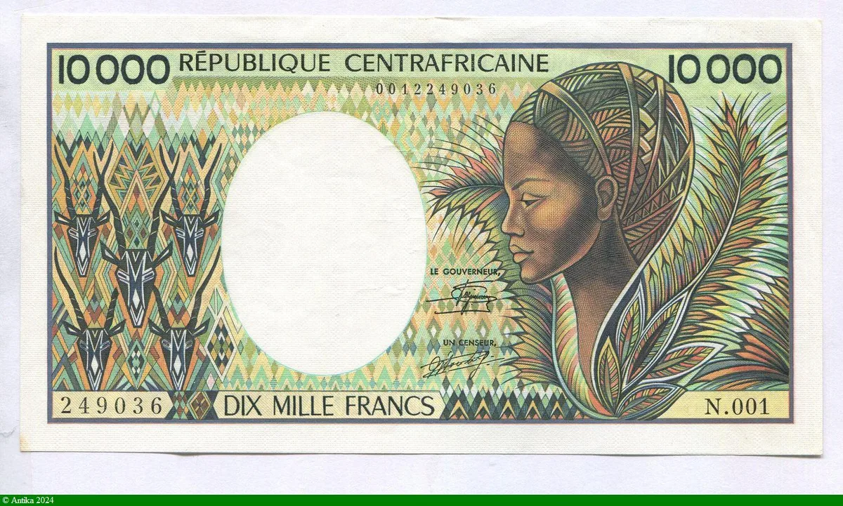 10000 FRANCS Femme stylisée