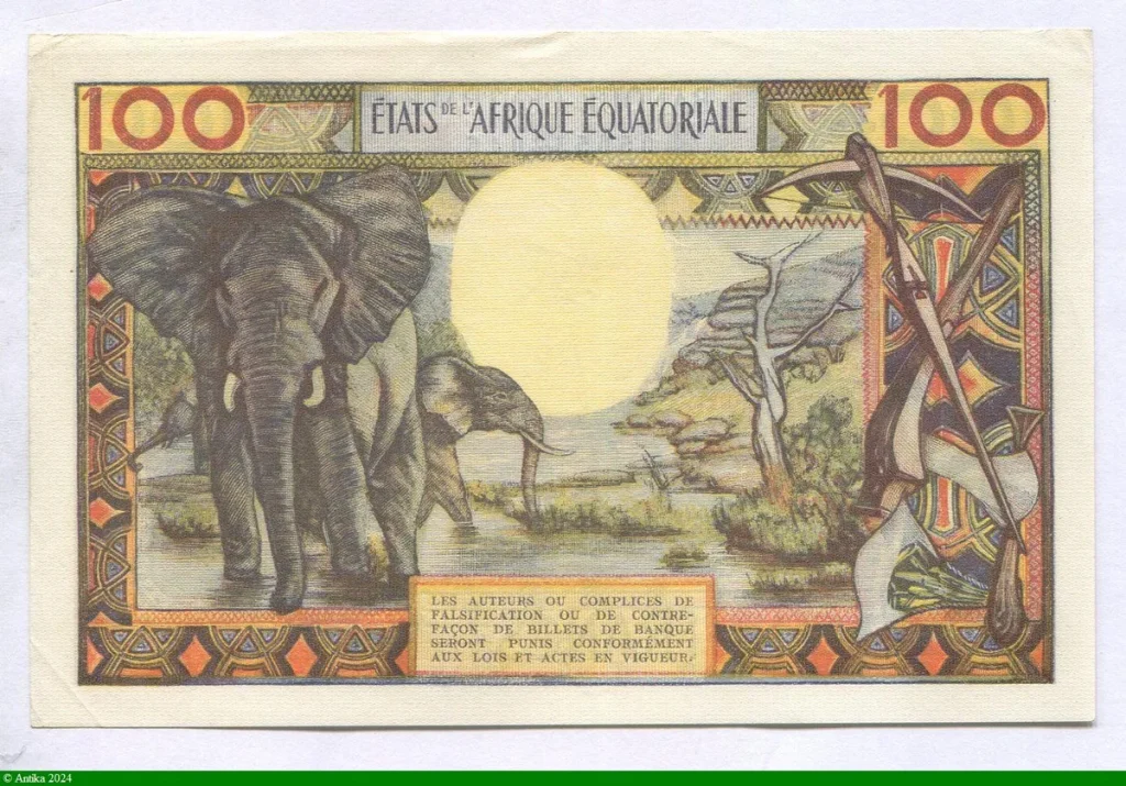 100 FRANCS Vieux Tchadien & Eléphant