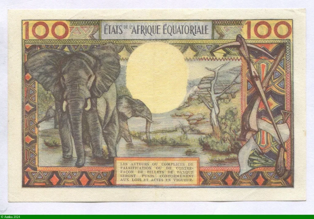 100 FRANCS Vieux Tchadien & Eléphant