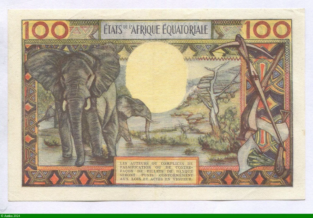 100 FRANCS Vieux Tchadien & Eléphant
