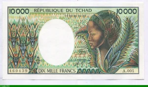 10000 FRANCS Femme stylisée