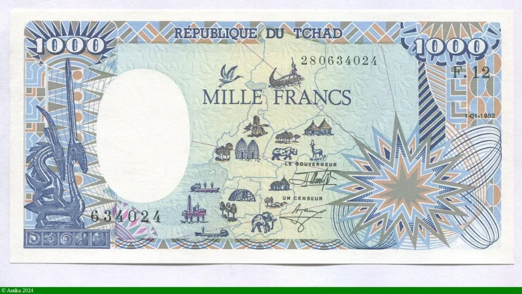 1000 FRANCS Carte & Eléphant