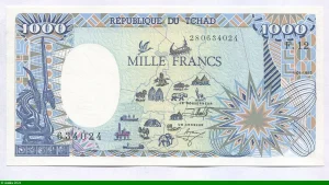 1000 FRANCS Carte & Eléphant