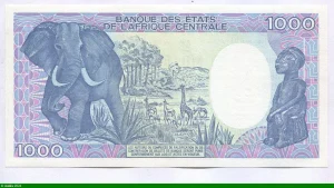 1000 FRANCS Carte & Eléphant