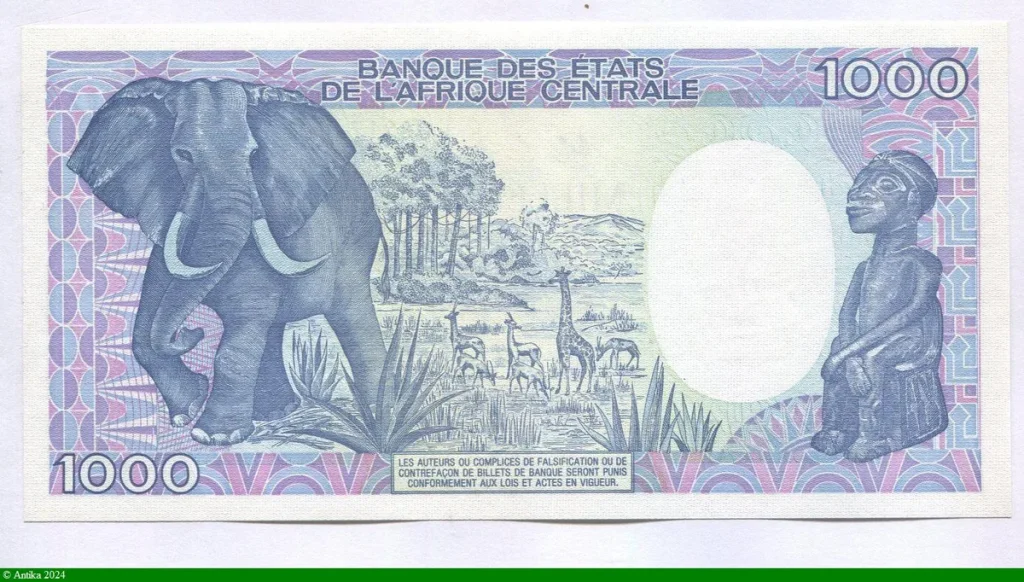 1000 FRANCS Président Paul BIYA & Carte carte