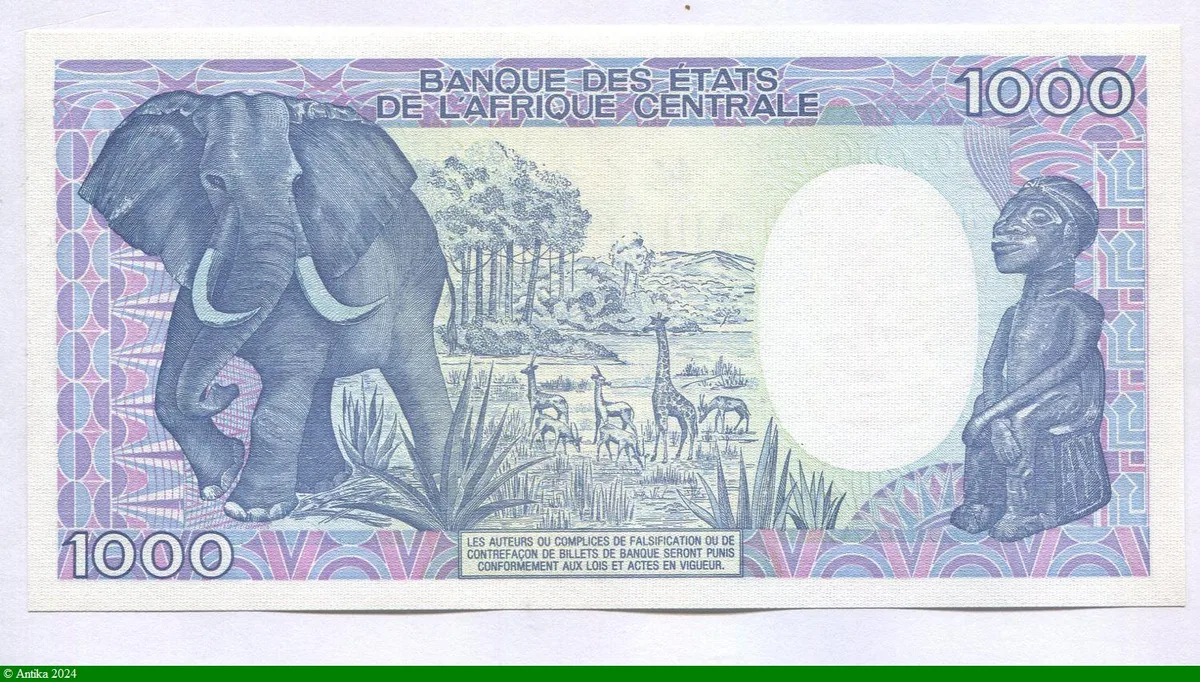 1000 FRANCS Président Paul BIYA & Carte carte
