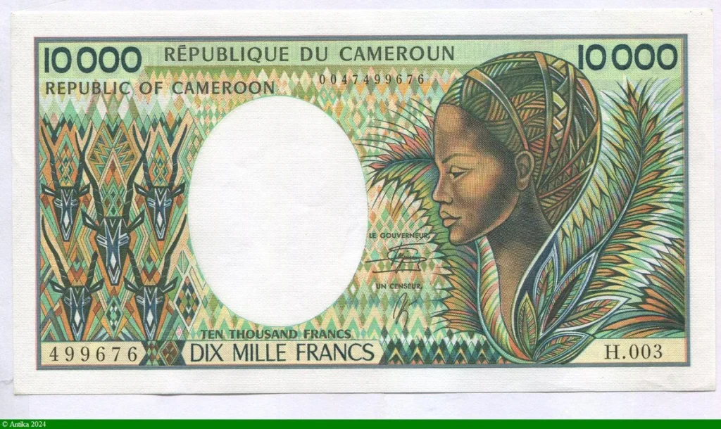 10000 FRANCS Femme Stylisée