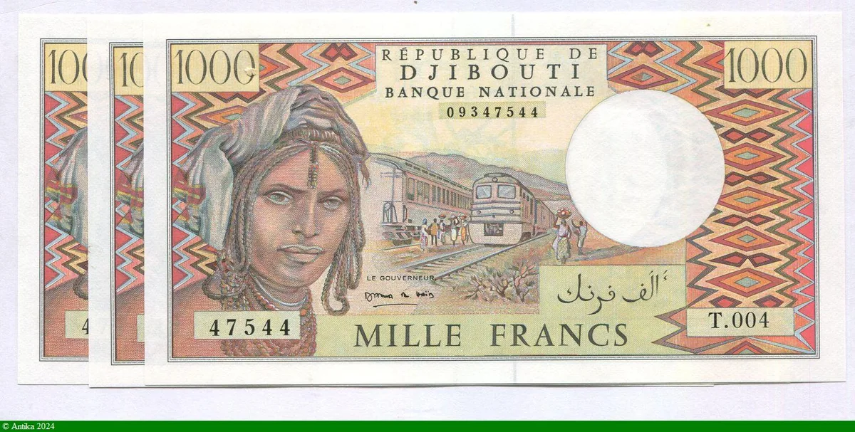 1000 FRANCS Jeune Fille & Train