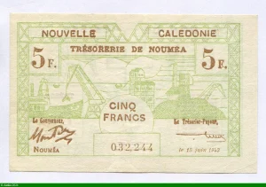 5 FRANCS Cerf Croix de Lorraine NOUMEA