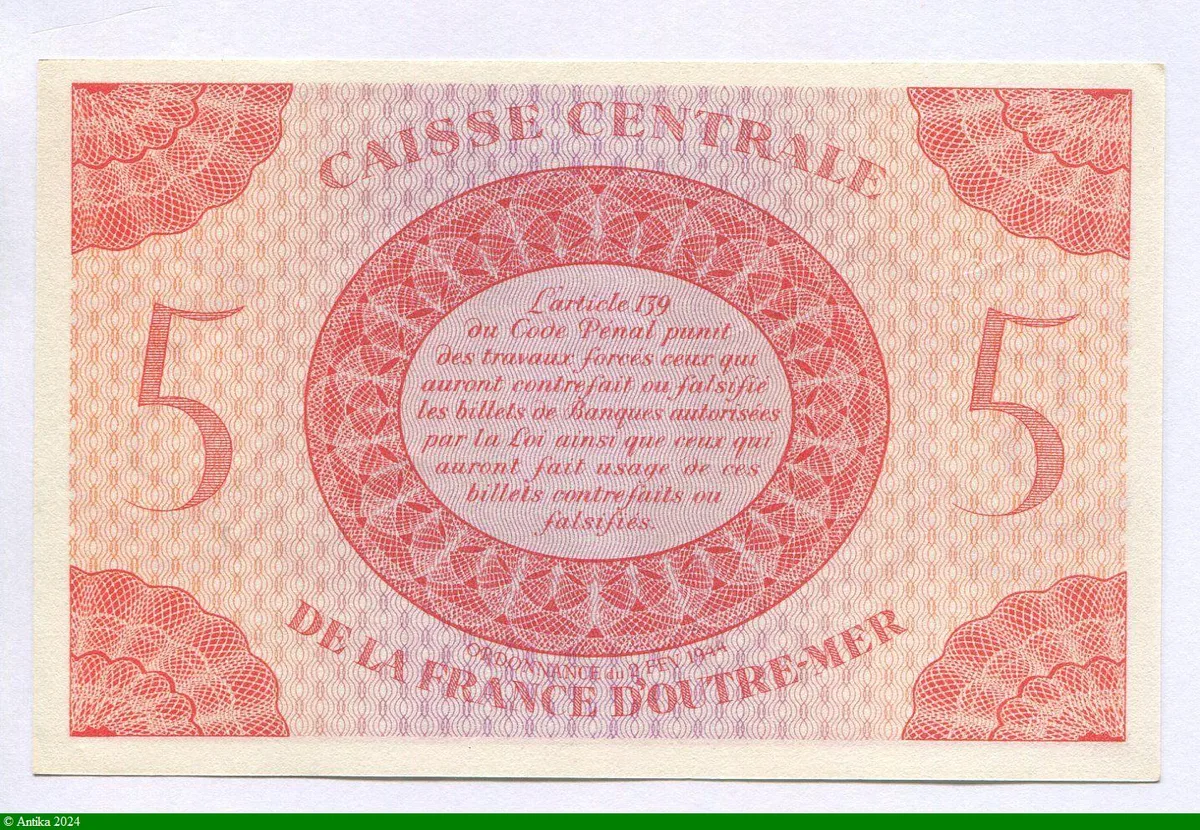 5 FRANCS Croix de Lorraine A.E.F