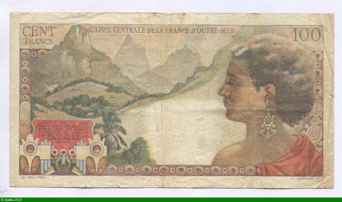 100 FRANCS LA BOURDONNAIS AEF