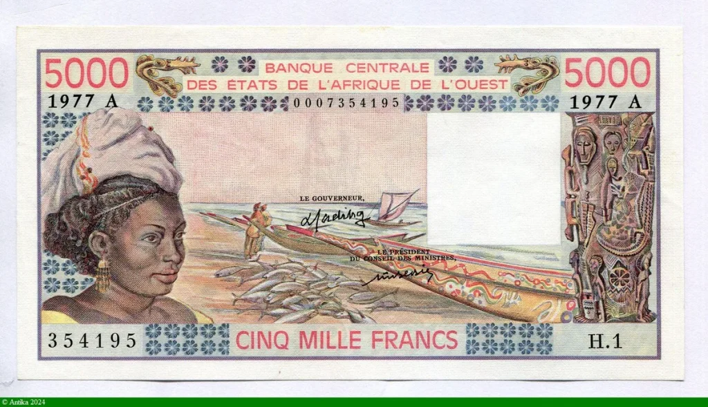 5000 FRANCS Femme & Pirogues
