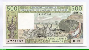 500 FRANCS Viel Homme & Troupeau de Zébus