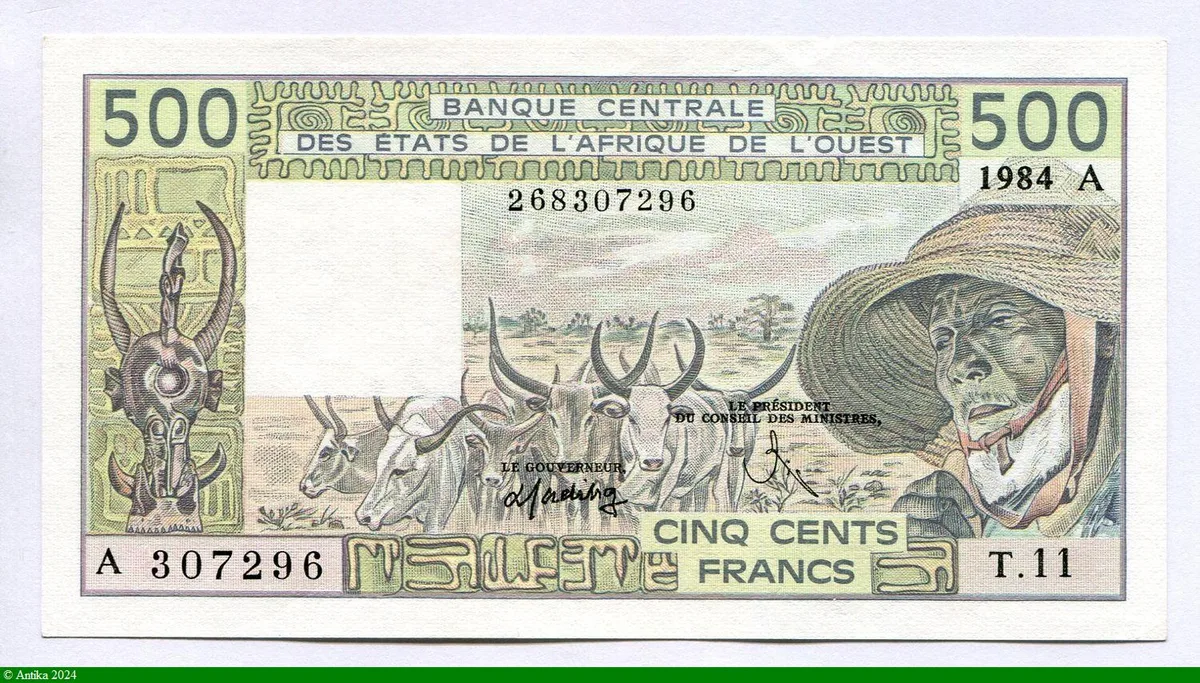 500 FRANCS Viel Homme & Troupeau de Zébus