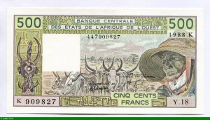 500 FRANCS Viel Homme & Troupeau de Zébus