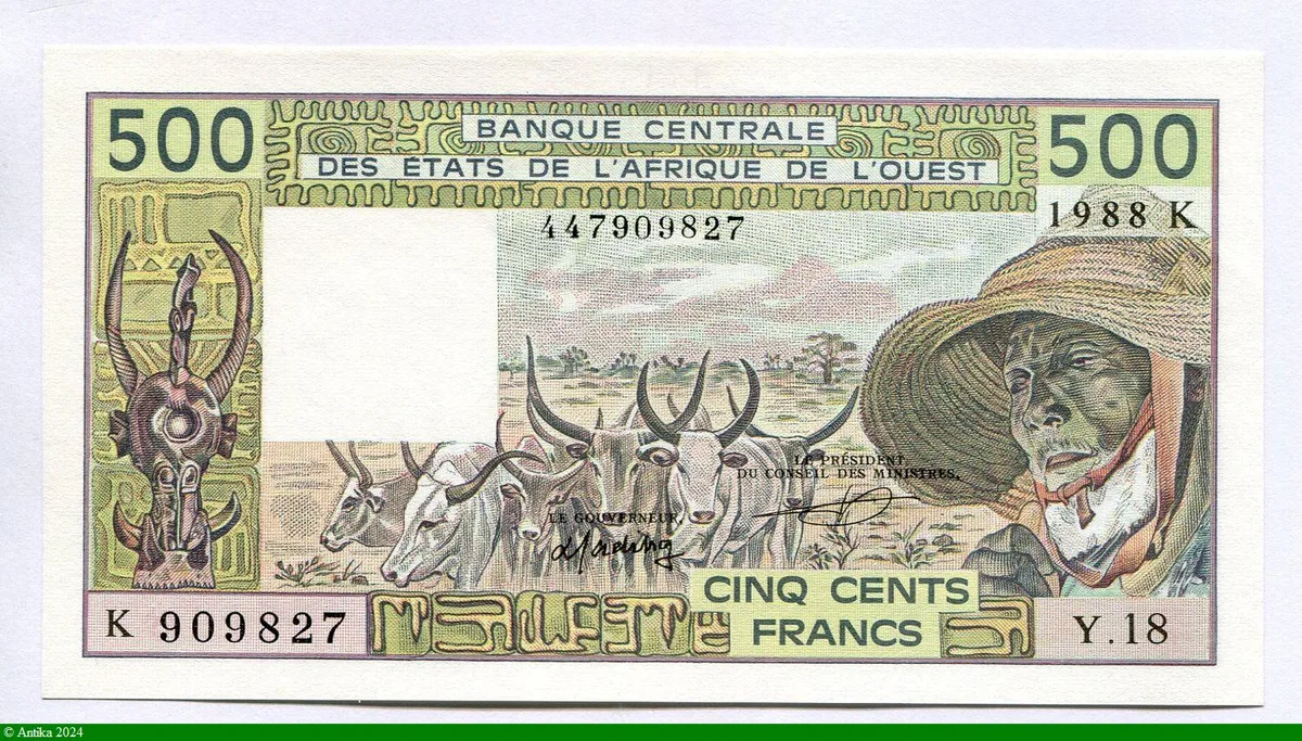 500 FRANCS Viel Homme & Troupeau de Zébus
