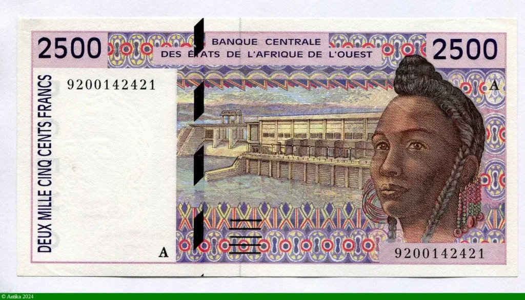 2500 FRANCS Jeune Africaine & Scène de village