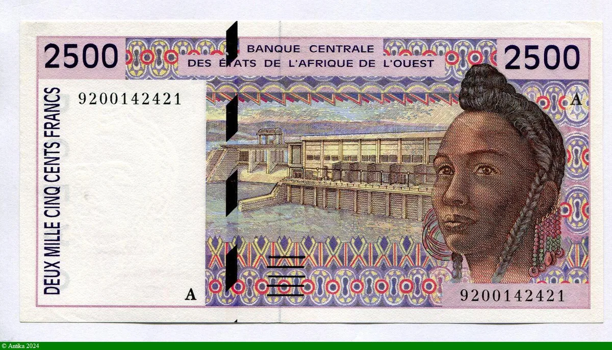 2500 FRANCS Jeune Africaine & Scène de village