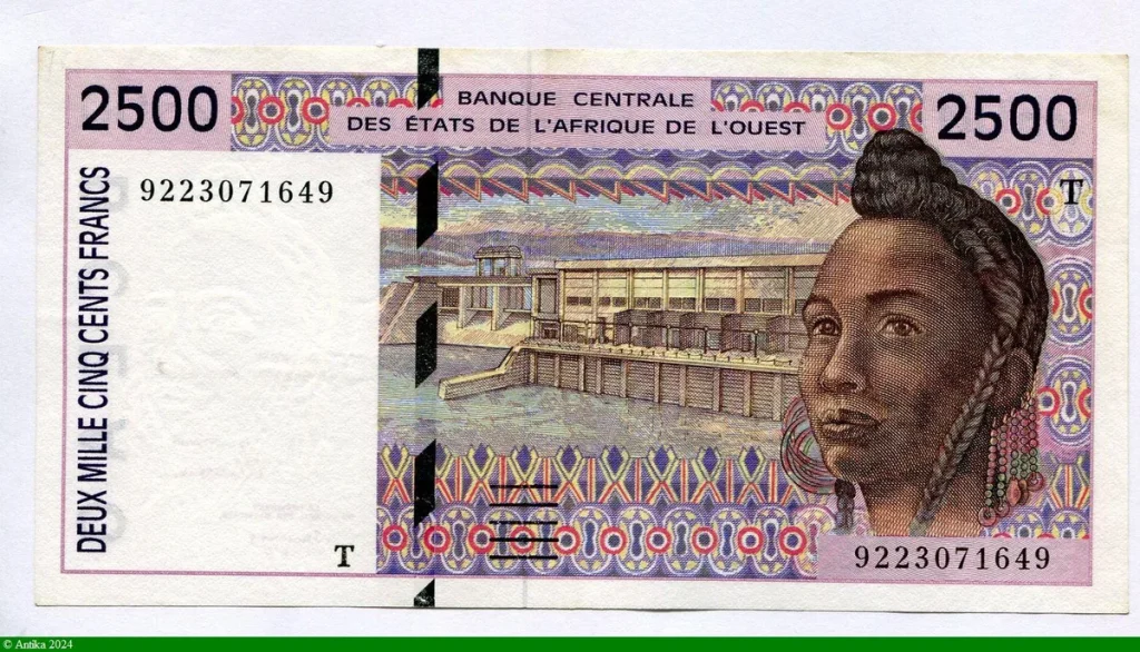 2500 FRANCS Jeune Africaine & Scène de village