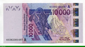 10000 FRANCS Masque & Oiseaux