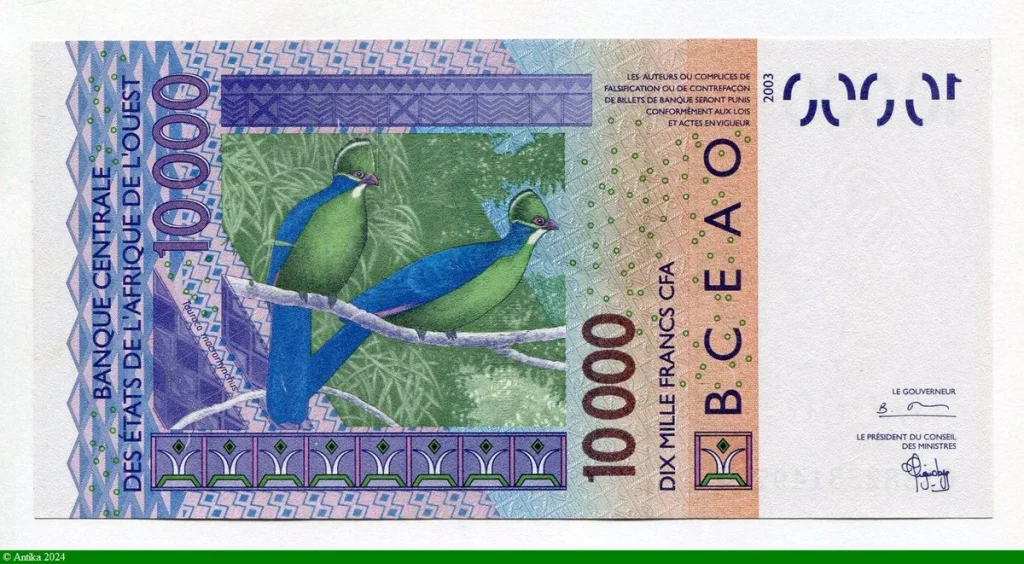 10000 FRANCS Masque & Oiseaux
