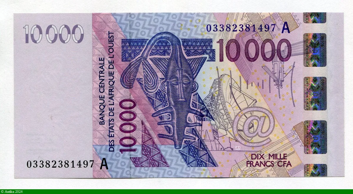 10000 FRANCS Masque & Oiseaux