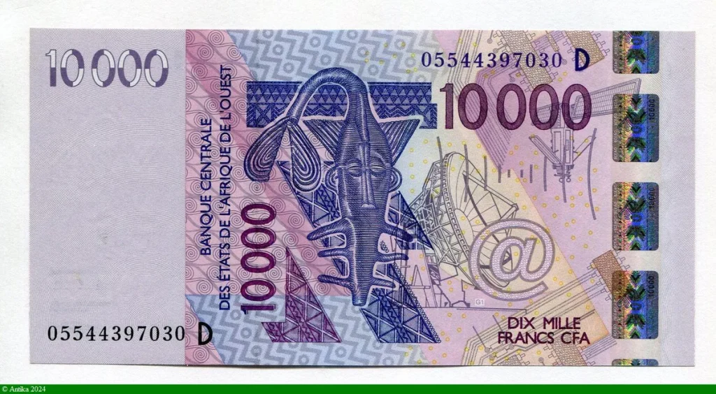 10000 FRANCS Masque & Oiseaux