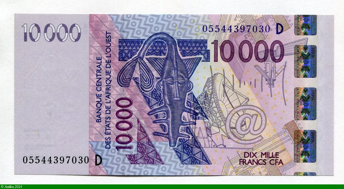 10000 FRANCS Masque & Oiseaux